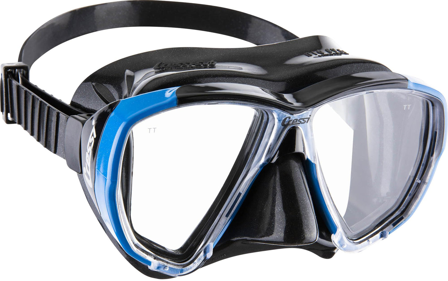 CRESSI Big Eyes+Alpha Ultra Dry Combo Black/Azure - Combo Set Mask + Snorkel UD for Diving and Snorkelling, Black/Azure, One Size, Adults