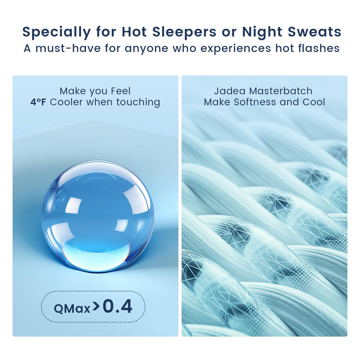 Danctec Cooling Blanket for Night Sweats, Summer Throw for Hot Sleepers, Q-Max>0.45 Cool Fiber for Bed Couch Sofa Travel Adult Kids, Lightweight,