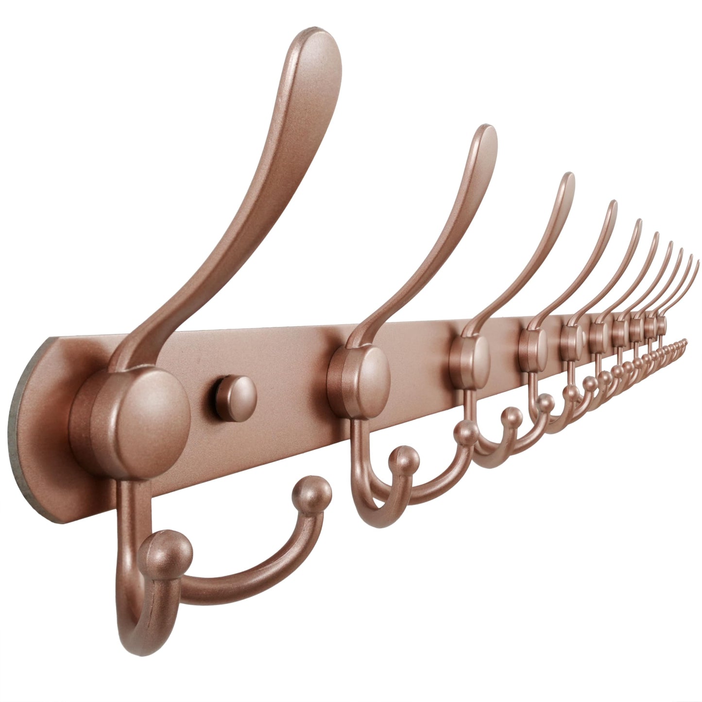 Dseap Coat Rack Wall Mount - 96cm Long 10-Tri-Hooks Heavy Duty Coat Hanger Rail Wall Hooks for Hanging Coats Hats Clothing Clothes Purse Mudroom