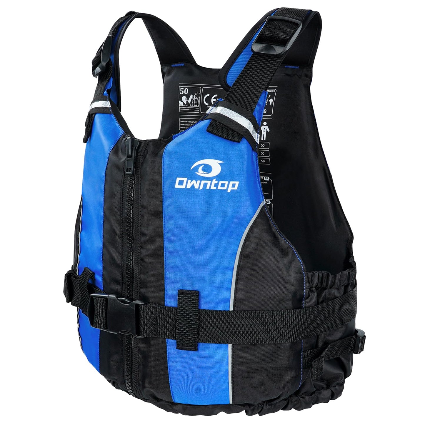 Owntop Buoyancy Aids Adults, Foam Buoyancy Vest Jacket with Crotch Strap Inner Pocket Unisex for Paddleboarding Kayaking Sup Fishing - Blue M/L