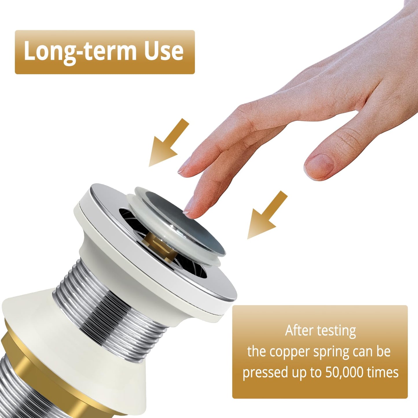 38mm Pop Up Sink Plug Replacement, Brass Bathroom Basin Drain Stopper, Universal Pop Up Basin Plug for UK Bathroom Sink Waste 1 Pack