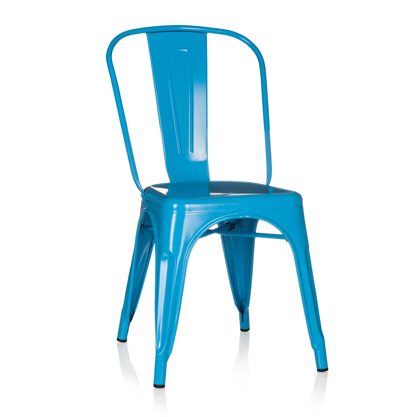 hjh OFFICE Vantaggio Comfort 645024 Bistro Chair Metal Light Blue Industrial Design Stackable