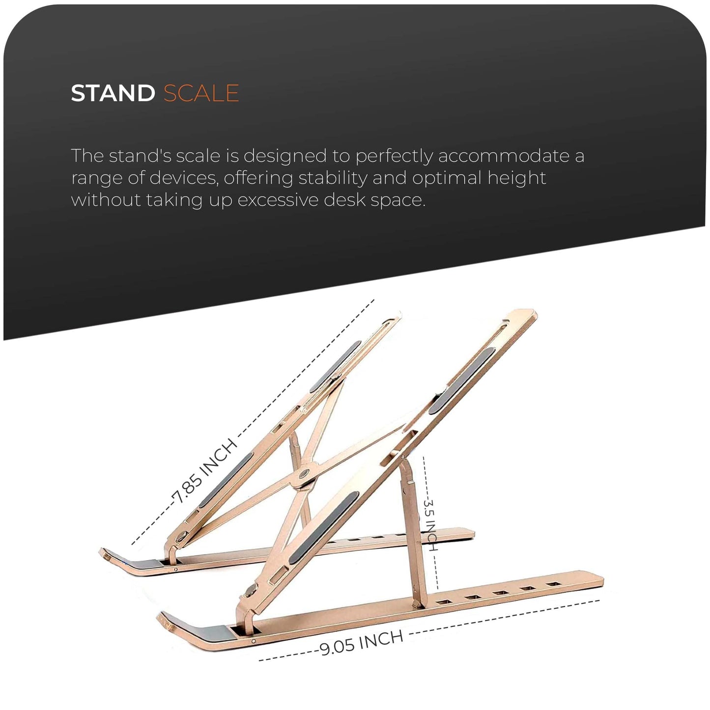 Roe Tenpo Adjustable Laptop Stand for Desk, 6-Angle Laptop Riser Portable Laptop Holder