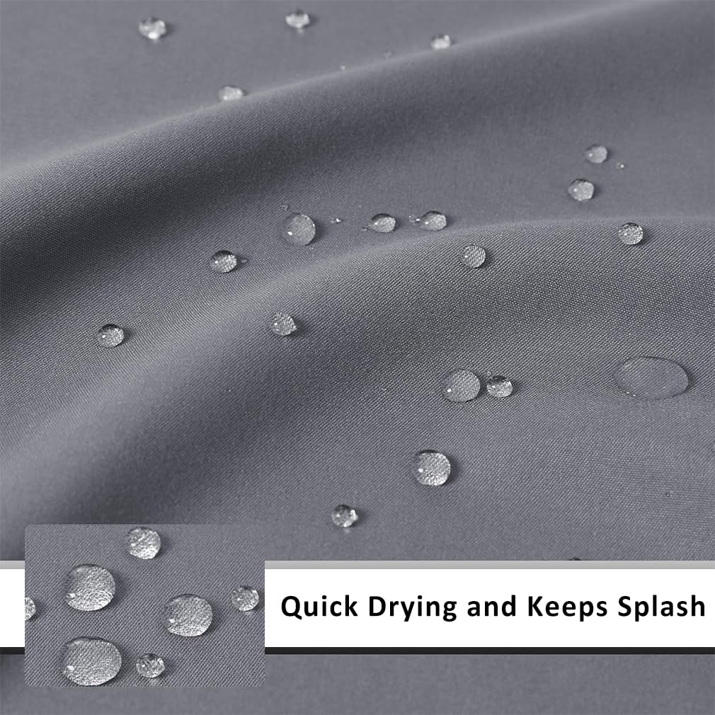 Shower Curtain, Mould Proof Resistant and Waterproof Washable Polyester Fabric with 12 Hooks, Quick Dry, Shower Curtain for Bathroom, Wet Rooms