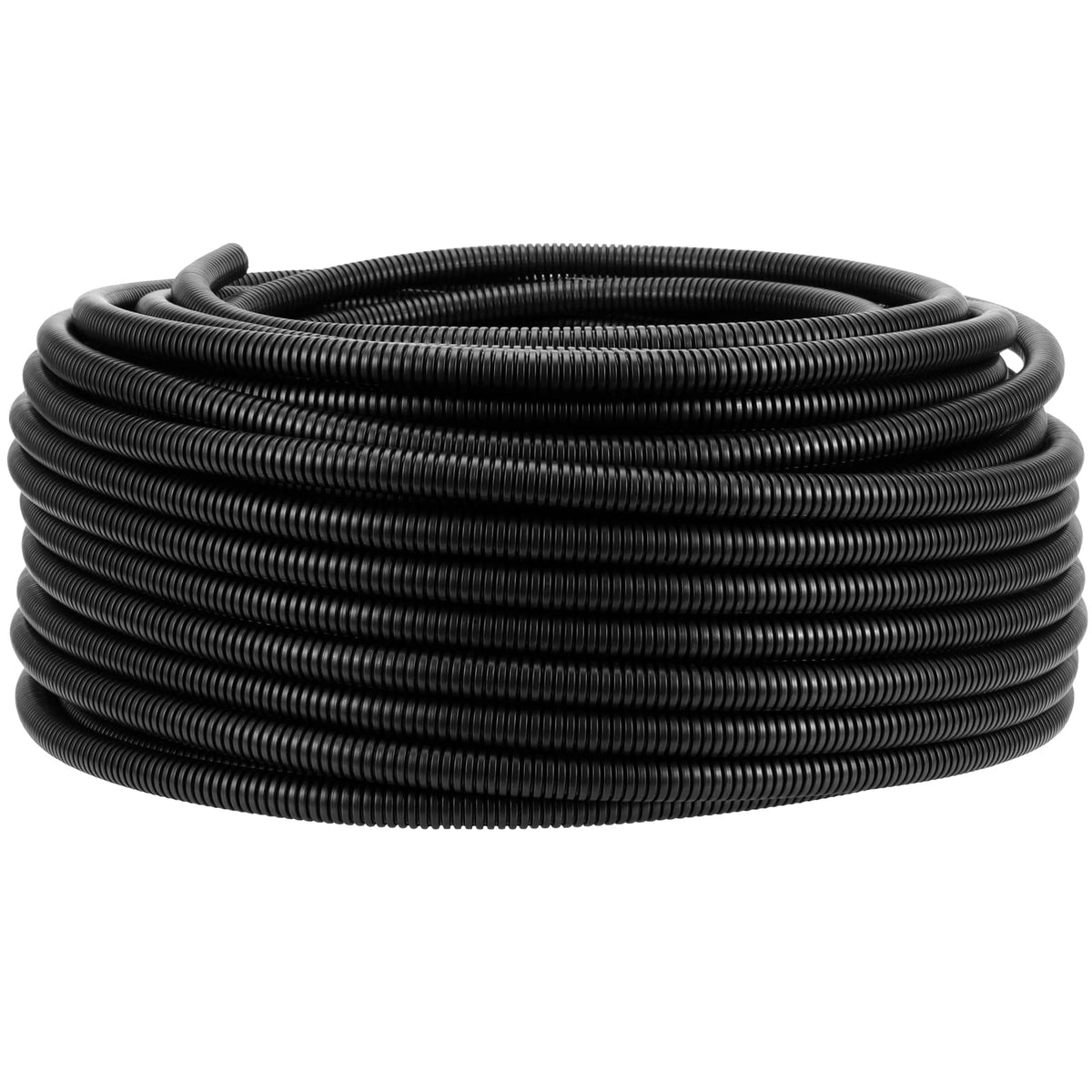 MUKCHAP 50M Flexible Corrugated Conduit Tube, 10mm ID x 13mm OD, Car Wire Protection Pipe Hose for Car Tubing/Trunking, Black