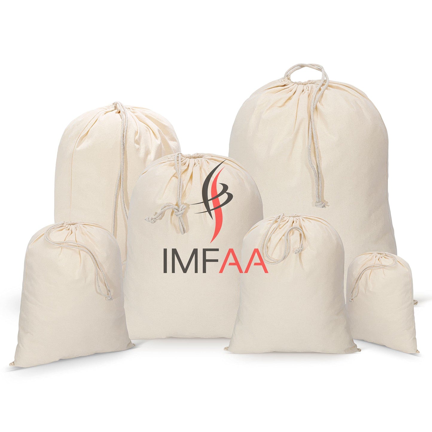 IMFAA Sack Drawstring Cotton Canvas Bags – Reusable, Eco-Friendly Storage & Laundry Bags for Clothes, Travel, Toys & Gifts (5, X-Large(50x75) Cm)