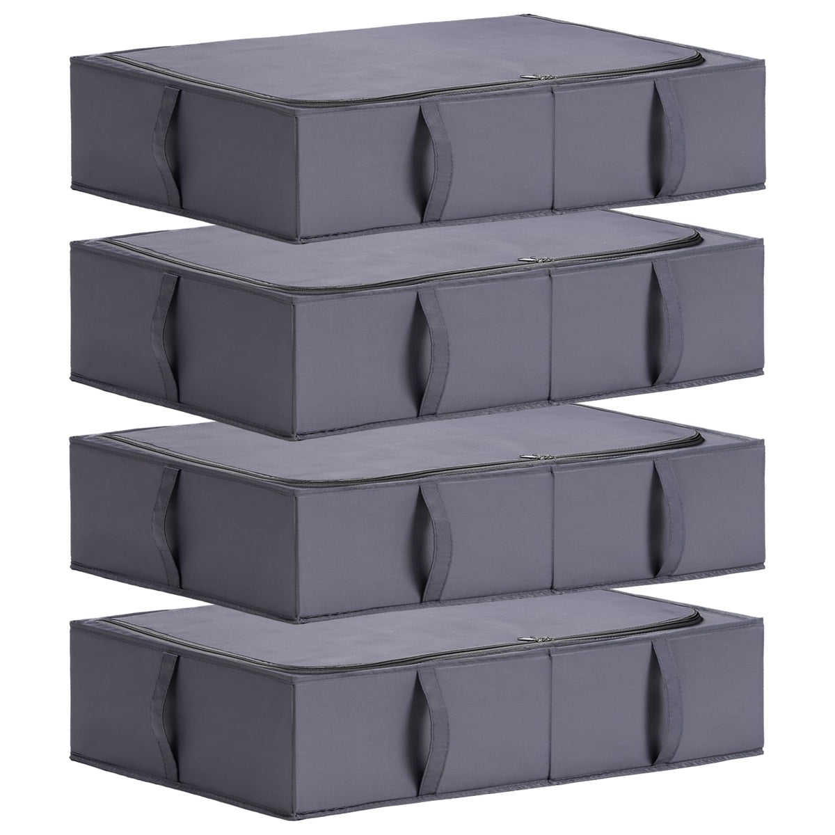 TYEERS Under Bed Storage Box with Lid, Durable Fabric, Washable, Collapsible, Under Bed Storage for Clothes, Blankets, Sheets, Shoes, 70x42x18 cm,