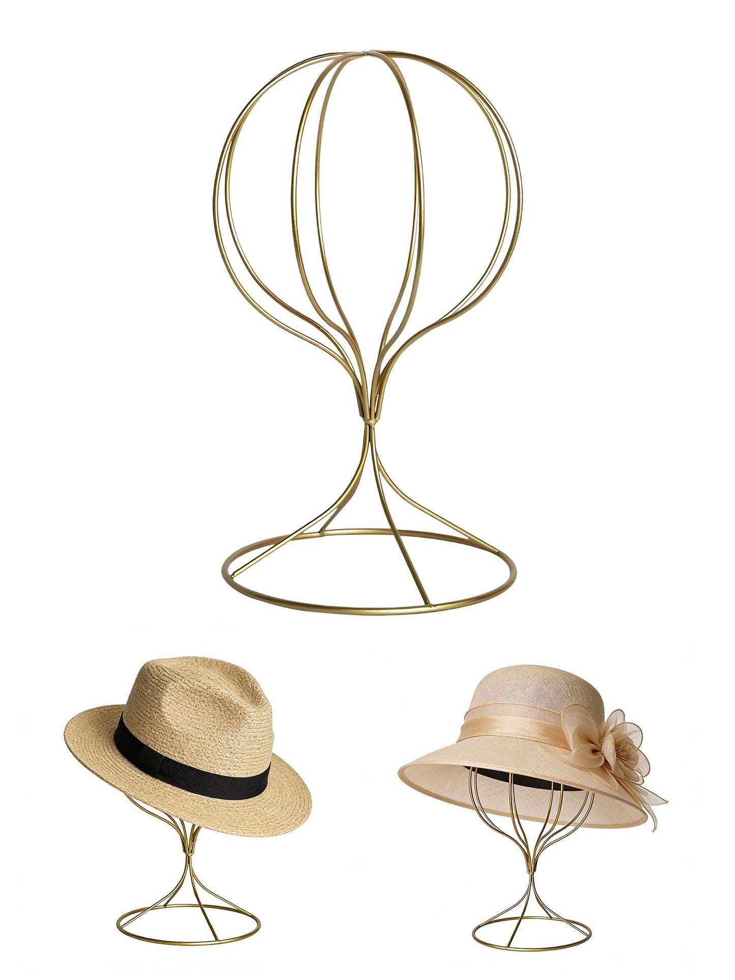 TINGSING Metal Hat Stand 10.6'' Gold Iron Wire Hat Display Stands