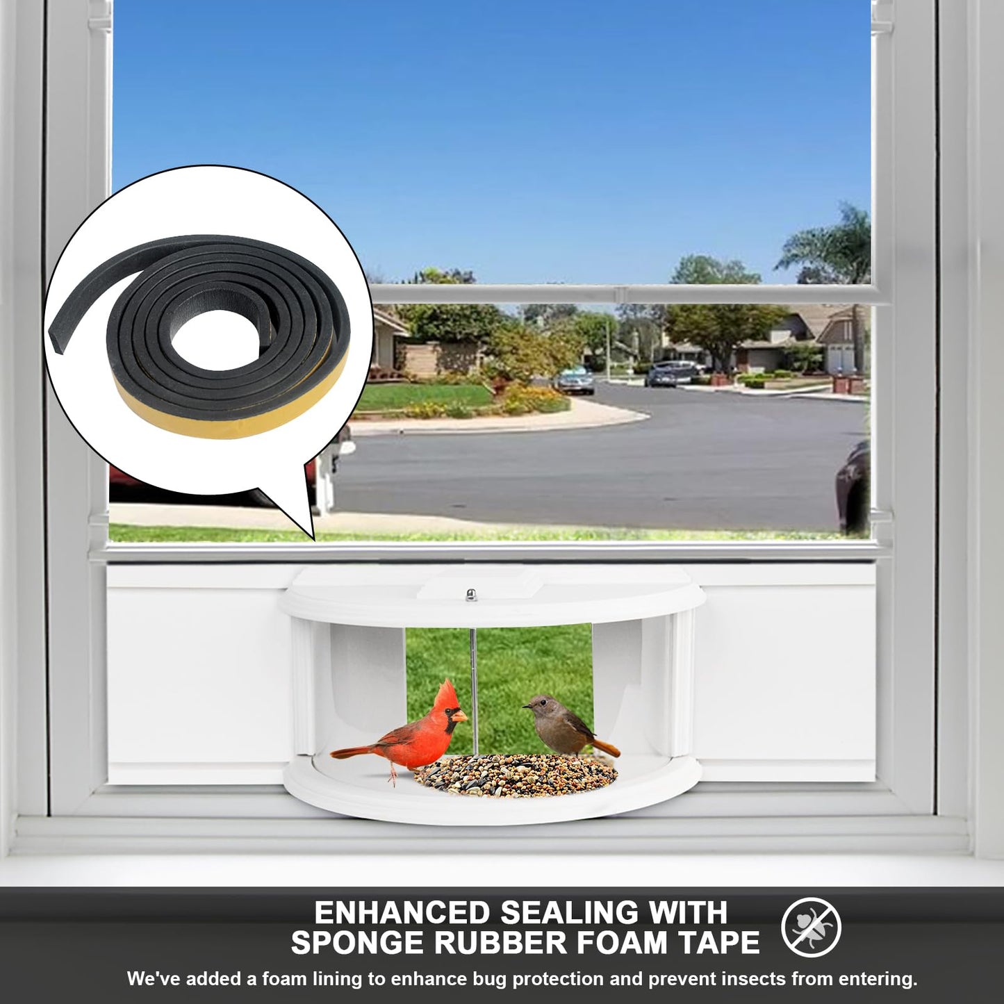 BAIAPEY Window Bird Feeder - 180? Clear View Bird Feeder, Durable, Elegant in-Window Bird Feeder for Bird Watching - Bring Joy to Your Home.