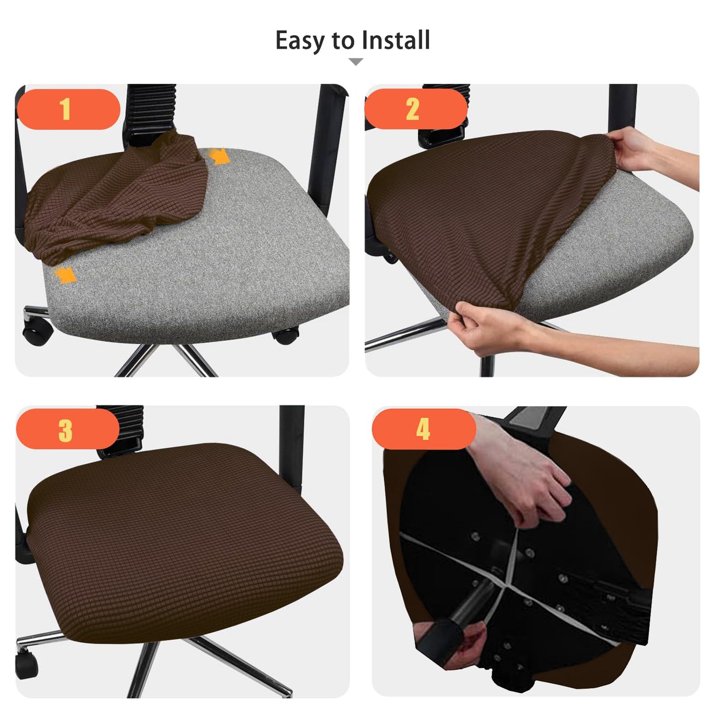 FYTXSZ Office Chair Seat Cover Stretch Elastic Universal Fit Washable Slipcover Seat Protector for Desk Swivel Computer Chairs
