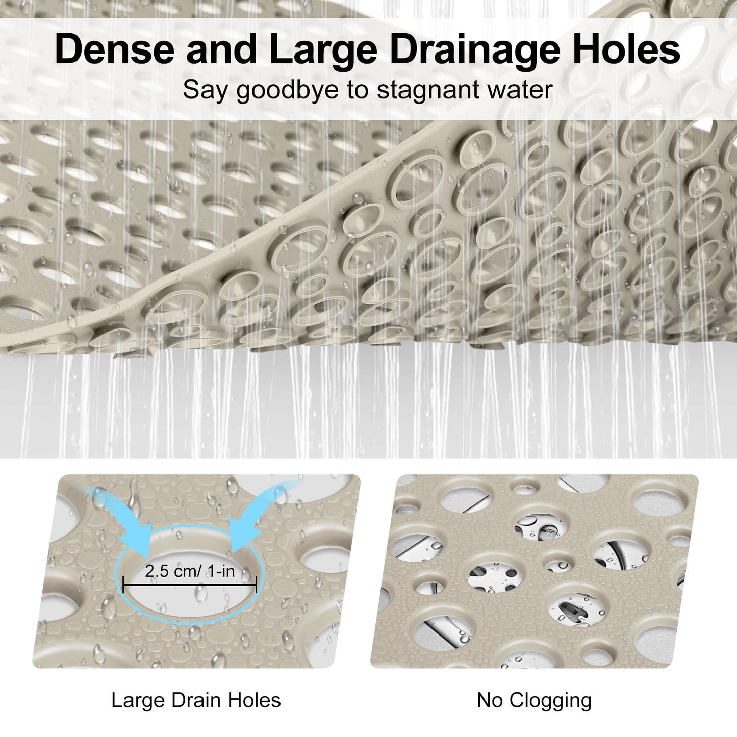 EIVINJE Shower Mat Non Slip Anti Mould: 53 x 53 cm Square Shower Mats for Inside Shower