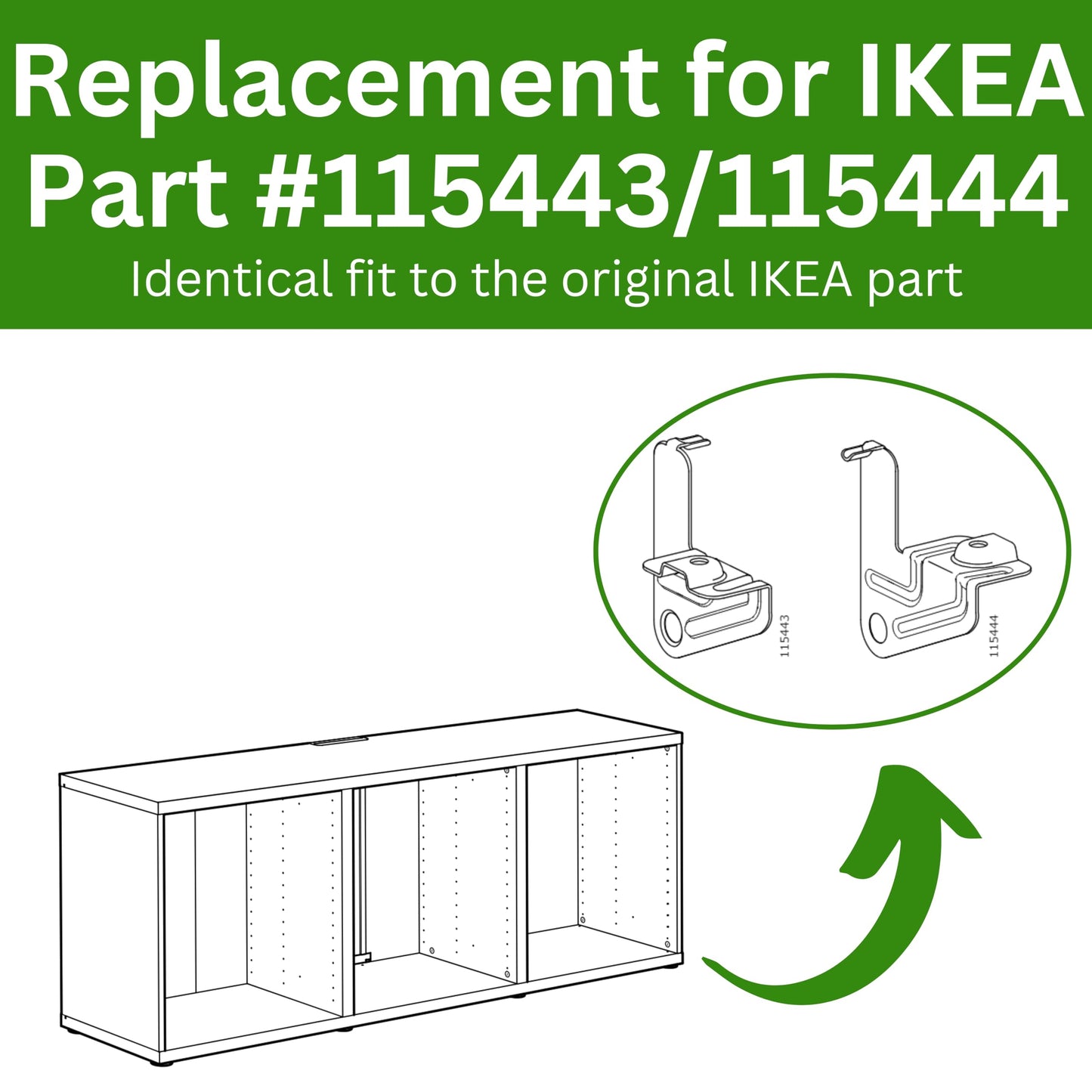 Spare Hardware Parts Wheel Lock for BESTA | Replacement for IKEA Part # 115443/115444 | Pack of 6