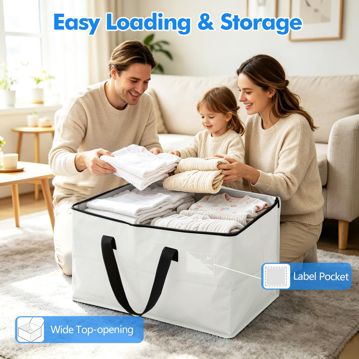 ZFWDSY Moving Boxes 6 Pack,Clothes Storage Large Moving Bags