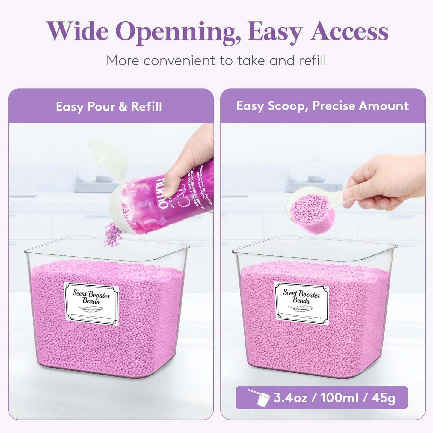 Lifewit Laundry Pods Container with Label Sticker& Scoop, 2.6+2L, 2 Pcs