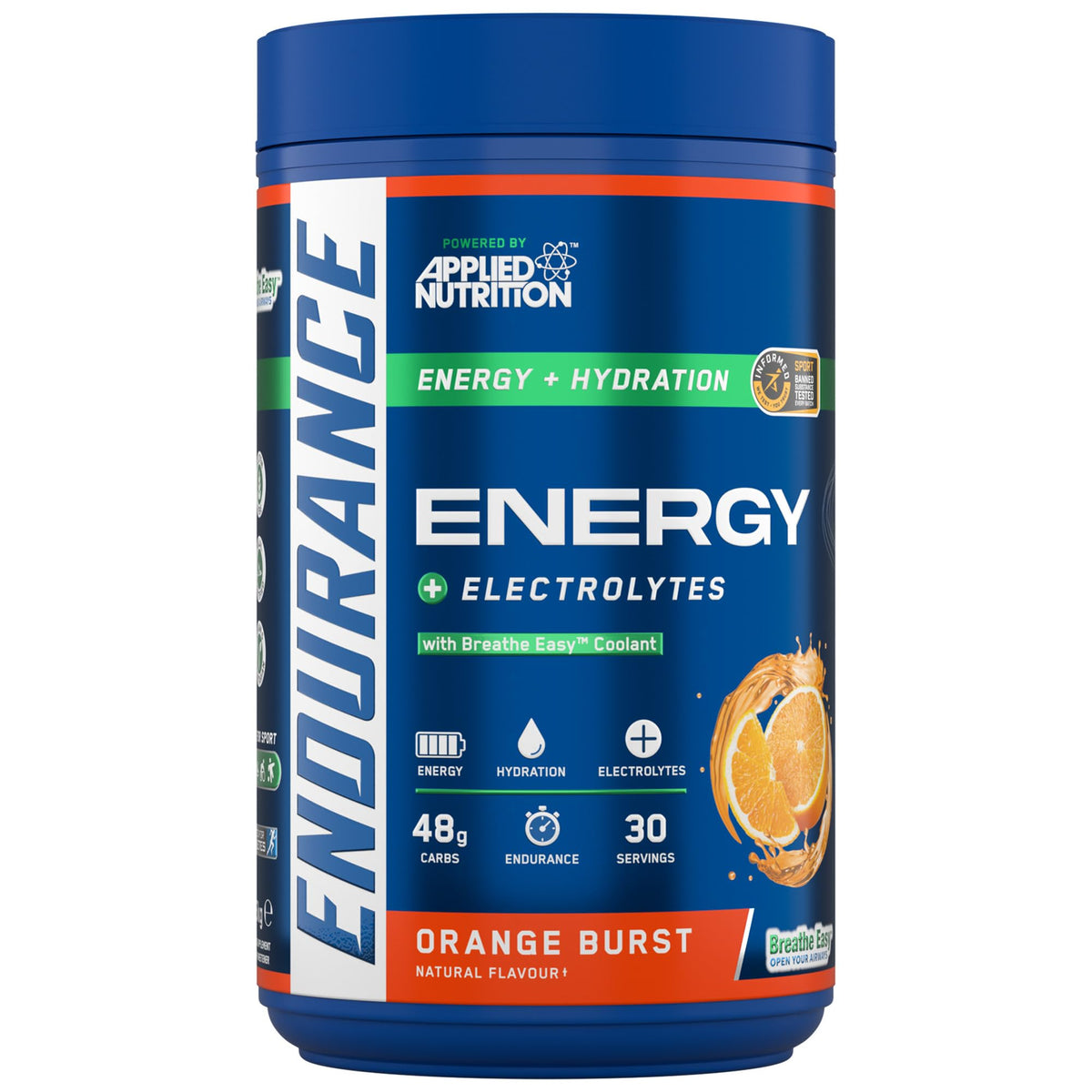 Applied Nutrition Endurance - Breathe Energy Drink Powder, with Carbohydrates & Electrolytes for Quick Energy, Breathe Easy Formula Open Your Airways