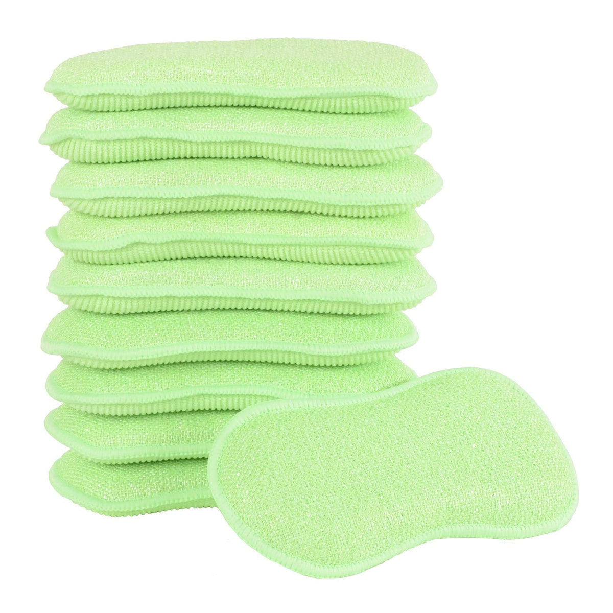 10 Pack of Micro-Pro Duo Action Antibacterial Cleaning Pads Microfibre Cloth Sponge Scourers Dusters For Home Kitchen Bathroom Shower Scrubbing