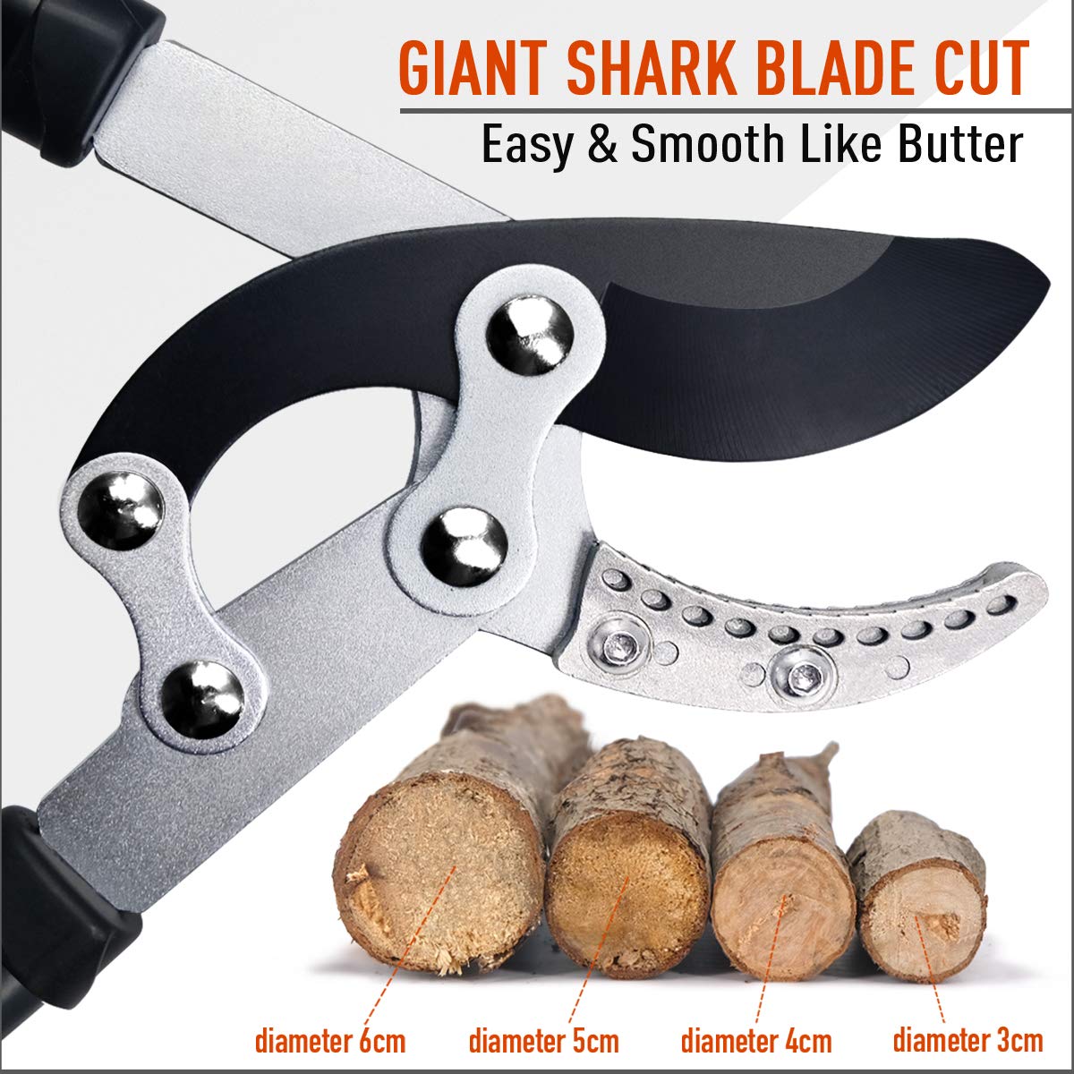 Jardineer Anvil Loppers Shears - Loppers for Gardening Heavy Duty with Pruning Shears & Spare Blade, Effortless Pruning Tree Loppers,Long-Lever Branch