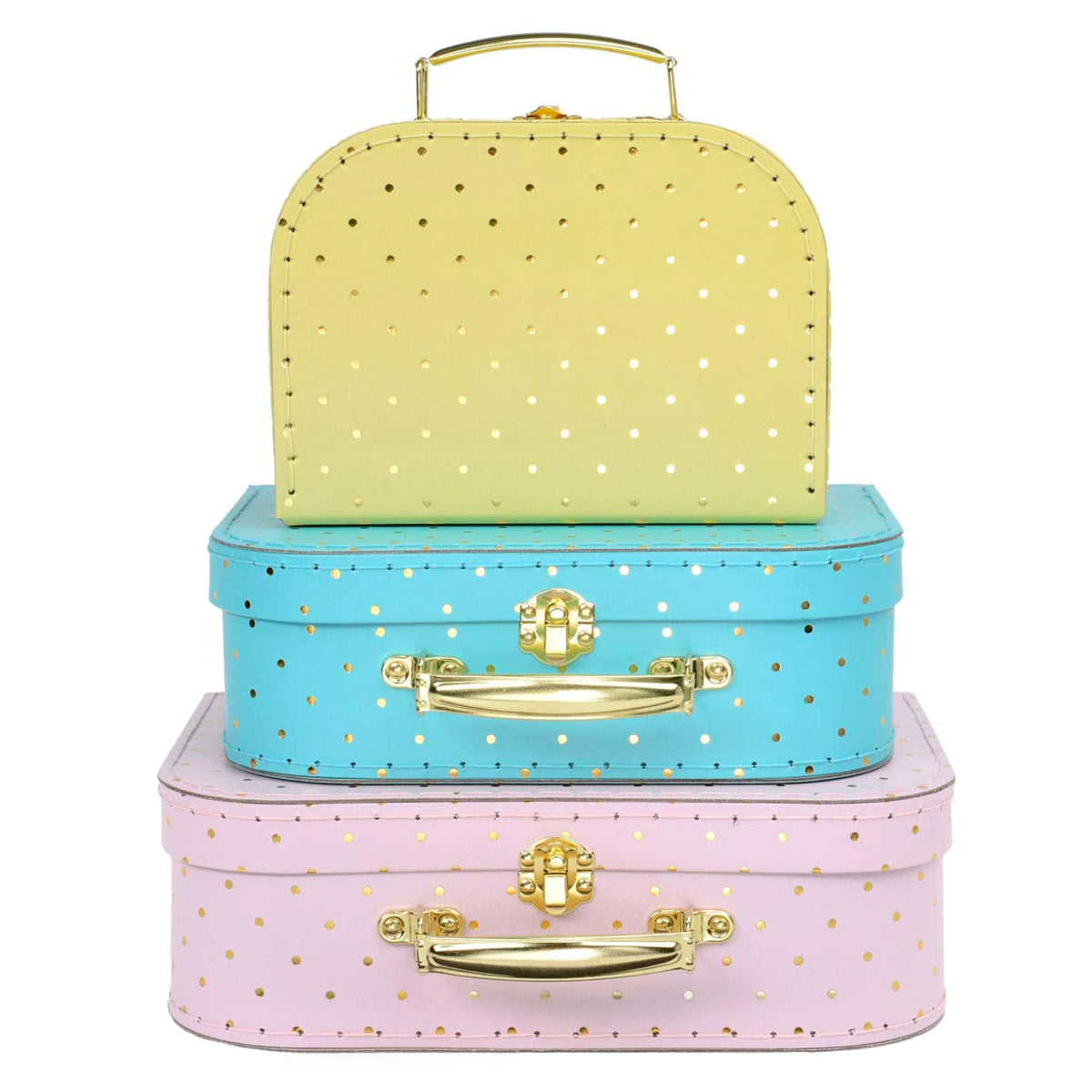 Jewelkeeper Cardboard Storage Boxes, Set of 3 – Nesting Decorative Storage Box for Birthday Wedding Nursery Office Decoration Displays Toys Photos