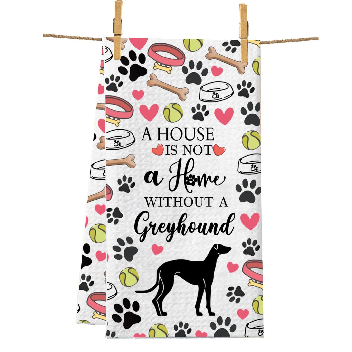 PXTIDY Greyhound Dog Theme Kitchen Towel Animal Lover Gifts Towel Greyhound Mom Gifts Tea Towel Dog Owner Gifts