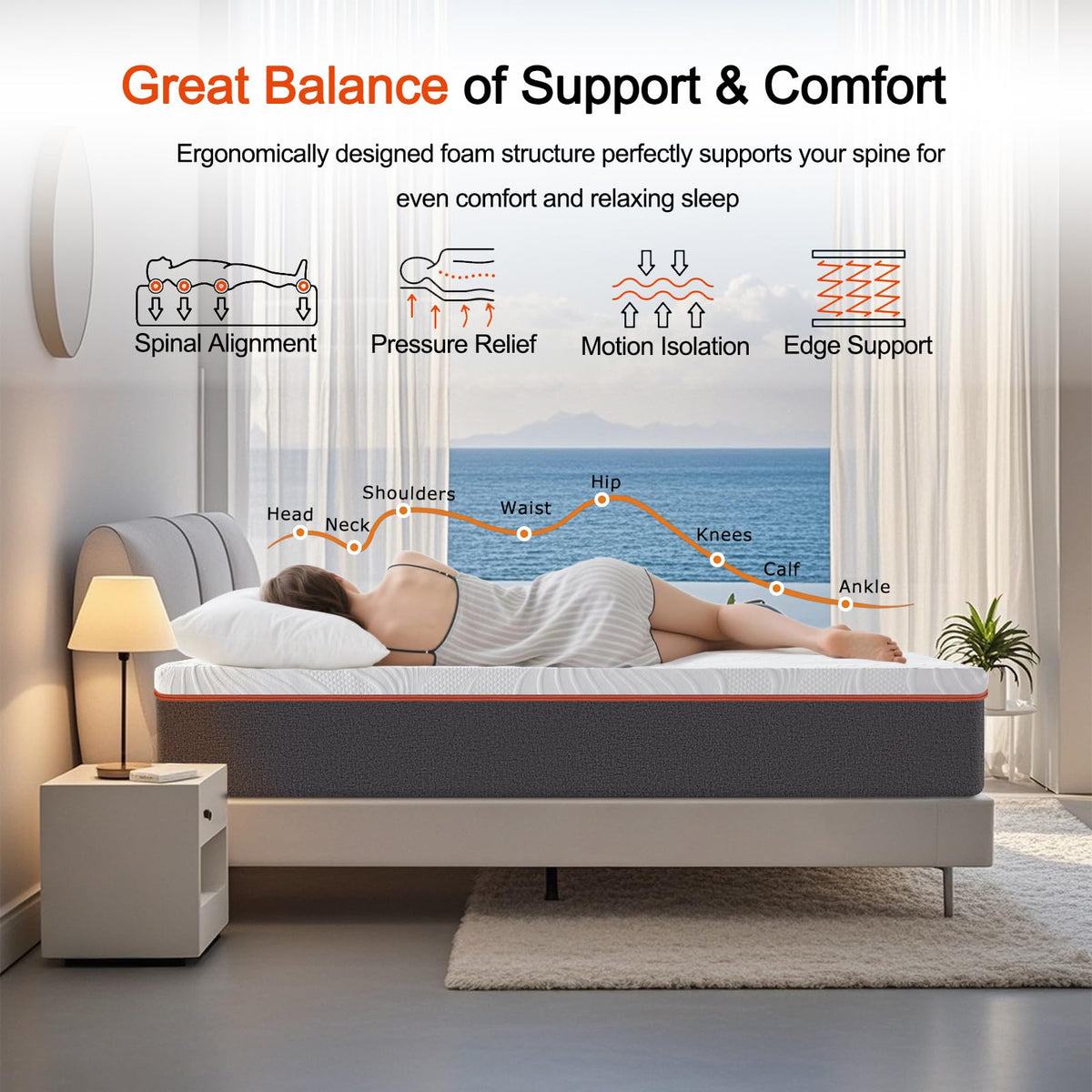 Laccard Small Double Mattress, 15cm Memory Foam Mattress, Cooling Small Double Mattresses for Pressure Relief