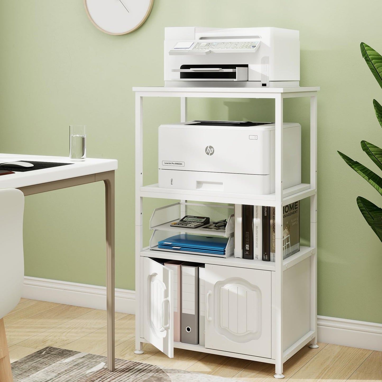 PUNCIA 4 Tier Printer Stand with File Cabinet