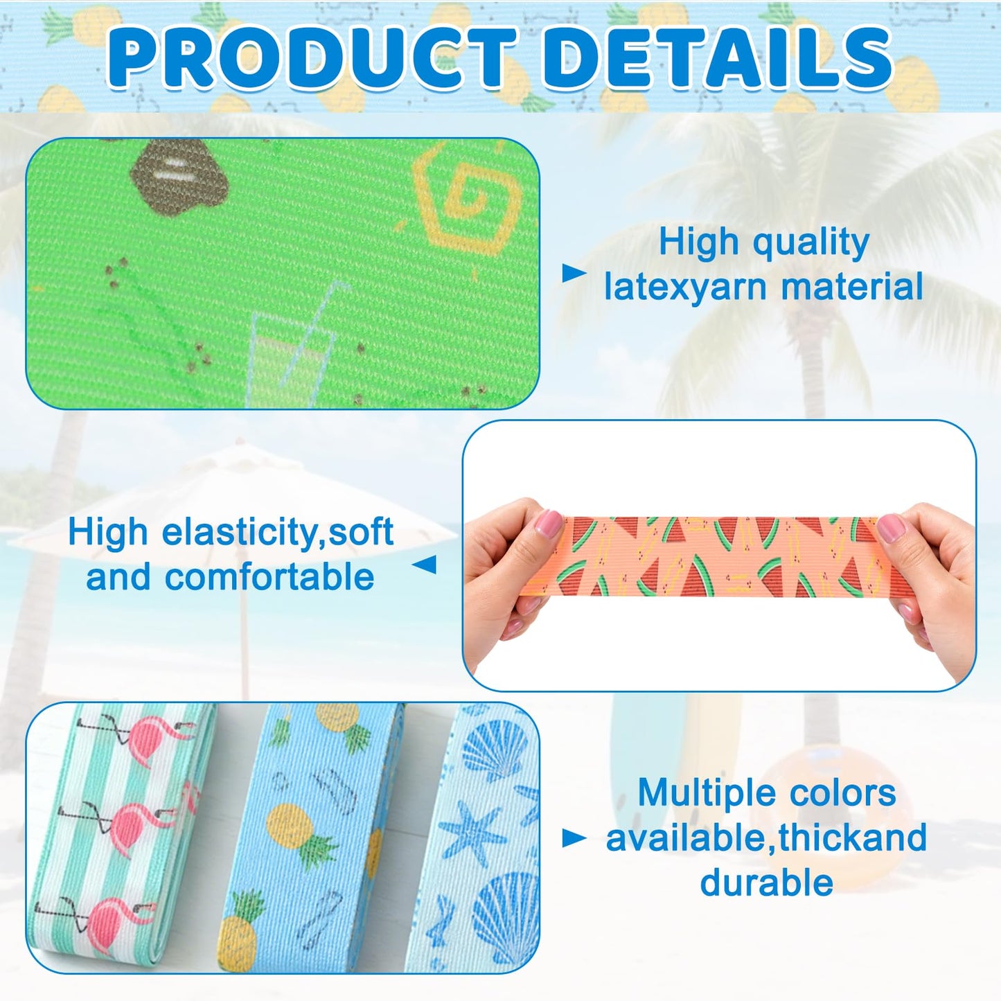 KASURE 8 Pack Beach Towel Bands for Sun Loungers, Beach Elastic Bands, Cruise Essentials Accessories, Non-Slip Chair Towel Holders for Beach,Pool
