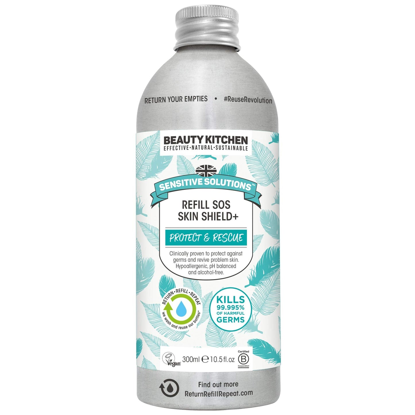 Beauty Kitchen - The Sustainables Sensitive Solutions Refill SOS Skin Shield+ 300ml - Protective Skin Shield Refill - Specifically for Sensitive Skin