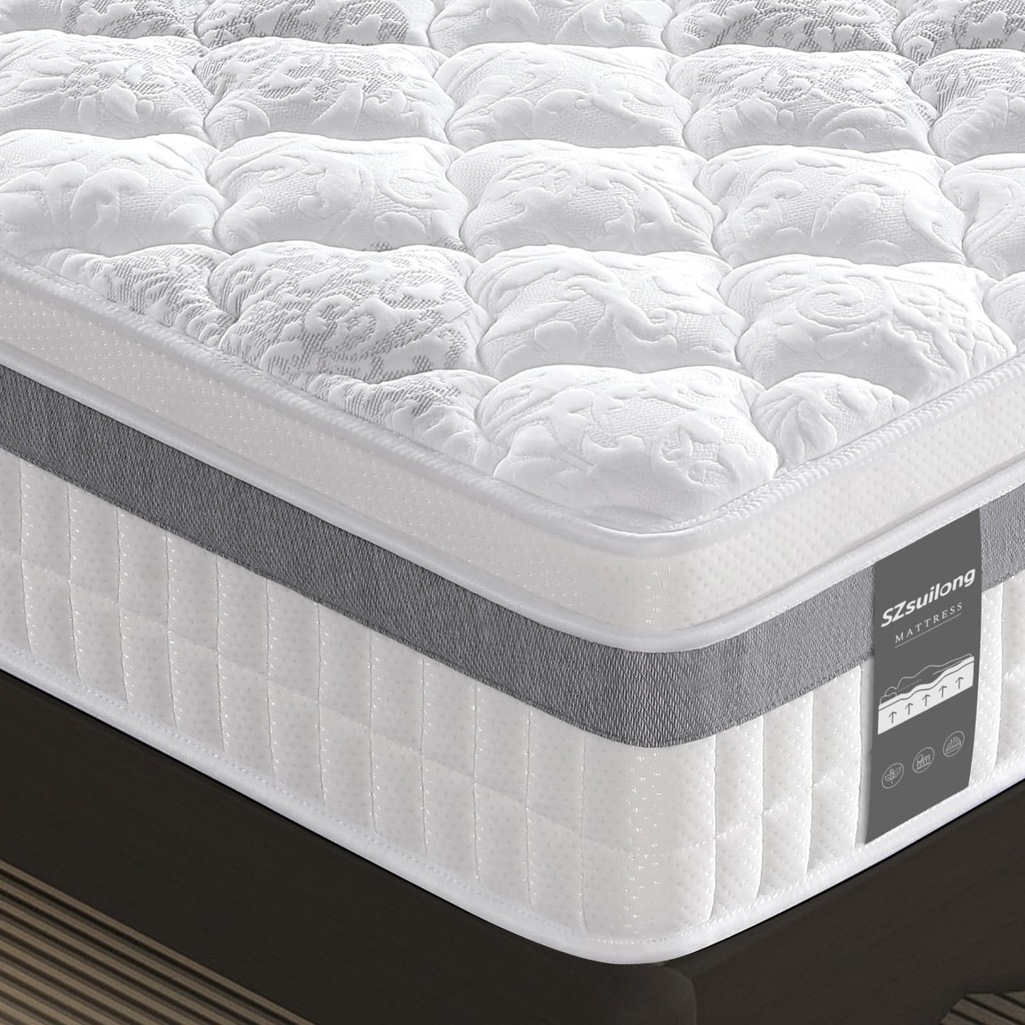 SZsuilong Small Single Mattress, 11 inch Single Hybrid Mattresses Pocket Sprung, 7-Zone Orthpaedic Mattress Medium Firm for Pressure Relief