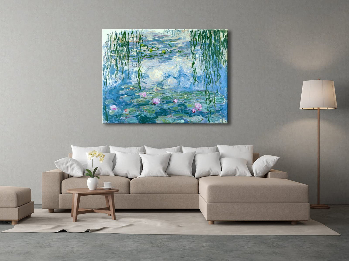 Wieco Art Water Lilies by Claude Monet Oil Paintings Flowers Reproduction Extra Large Modern Gallery Wrapped Giclee Canvas Prints Artwork on Canvas