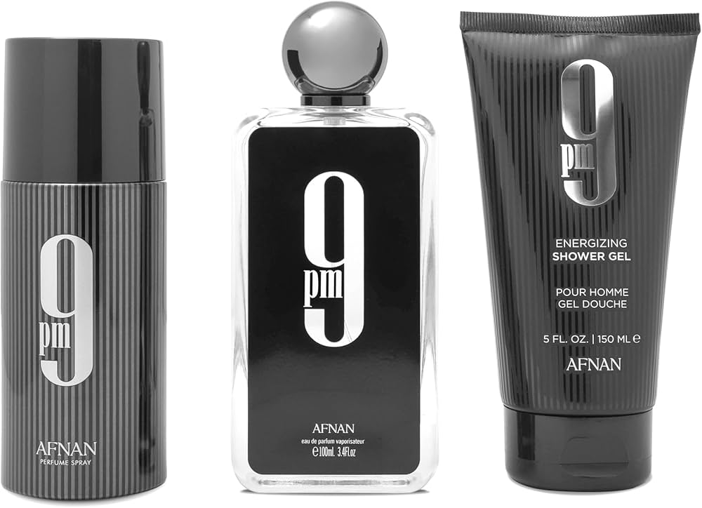 Afnan Perfumes 9PM Gift Set 100ml EDP + 150ml Shower Gel + 150ml Deodorant Spray
