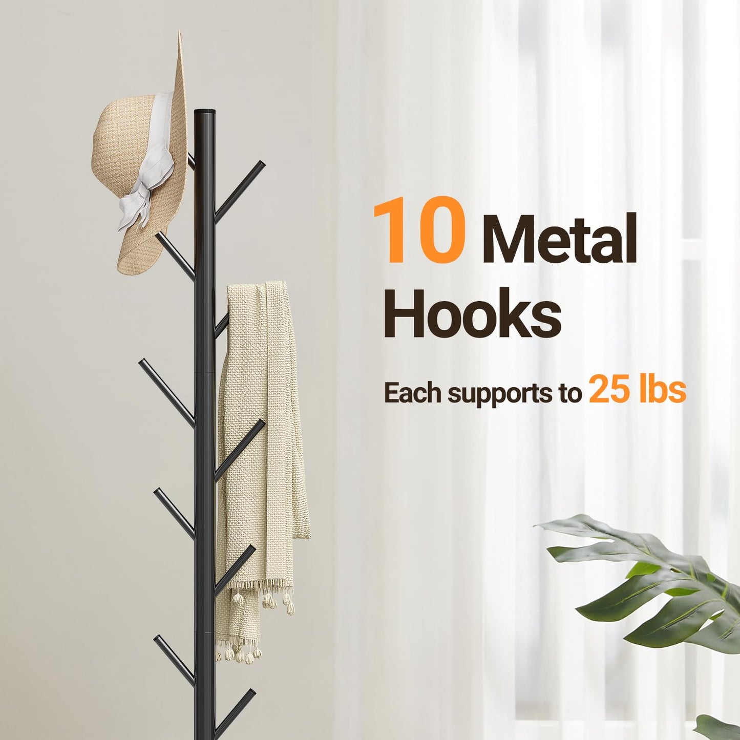 ELYKEN Metal Coat Stand for Small Space, Heavy Duty Coat Rack Free Standing