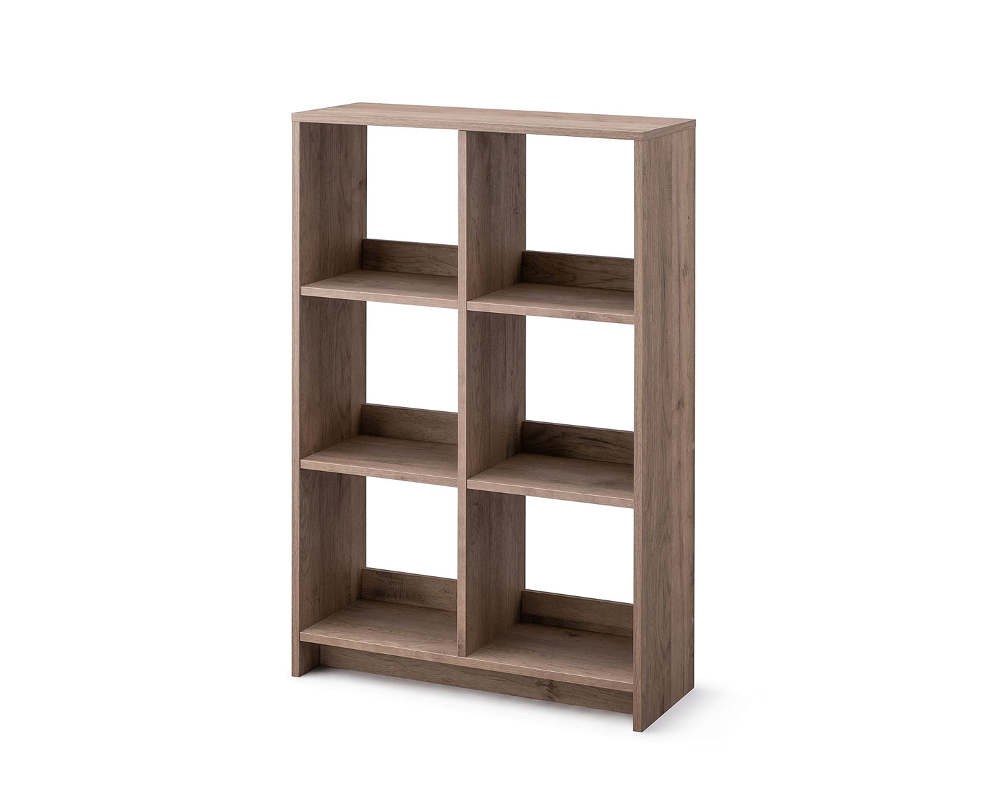 Iris Ohyama,Wooden Open Shelf, 6 Cube storage unit, Organiser, Modern design, Living room, Bedroom, Study room,WOS-6 - Ash Brown
