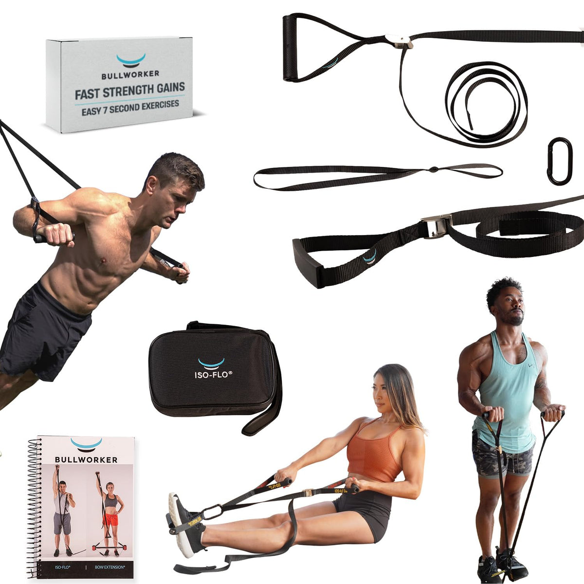 Bullworker ISO-FLO Isometric Exercise Equipment - Suspension Trainer Straps & Resistance Bands for Calisthenics, Pilates and Strength Training,