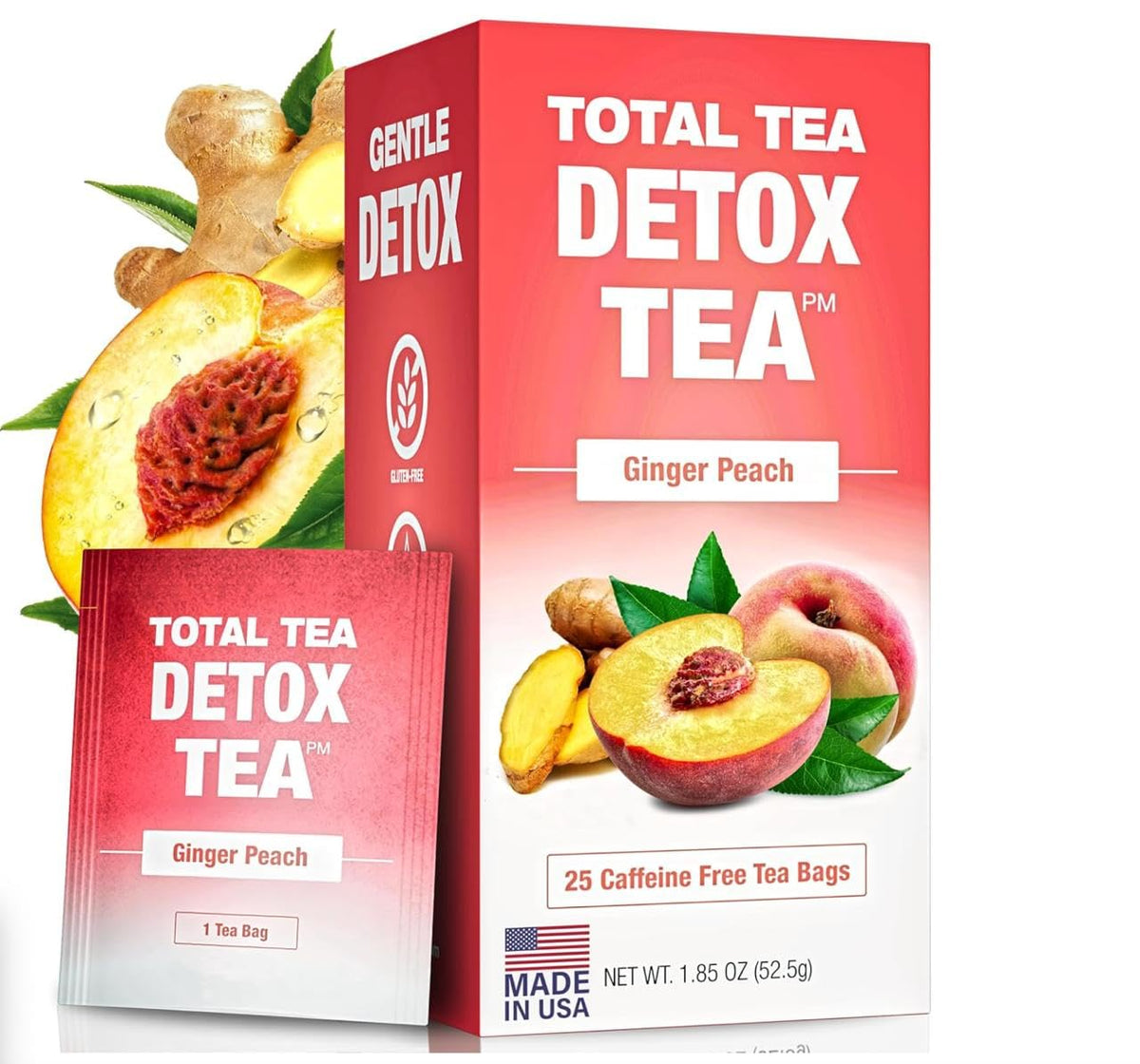 Total Tea Slimming Detox Tea Caffeine Free, Herbal Blend with Chamomile, Hibiscus and Ginger Root for Colon Cleanse Weight Management Drinks ? Natural