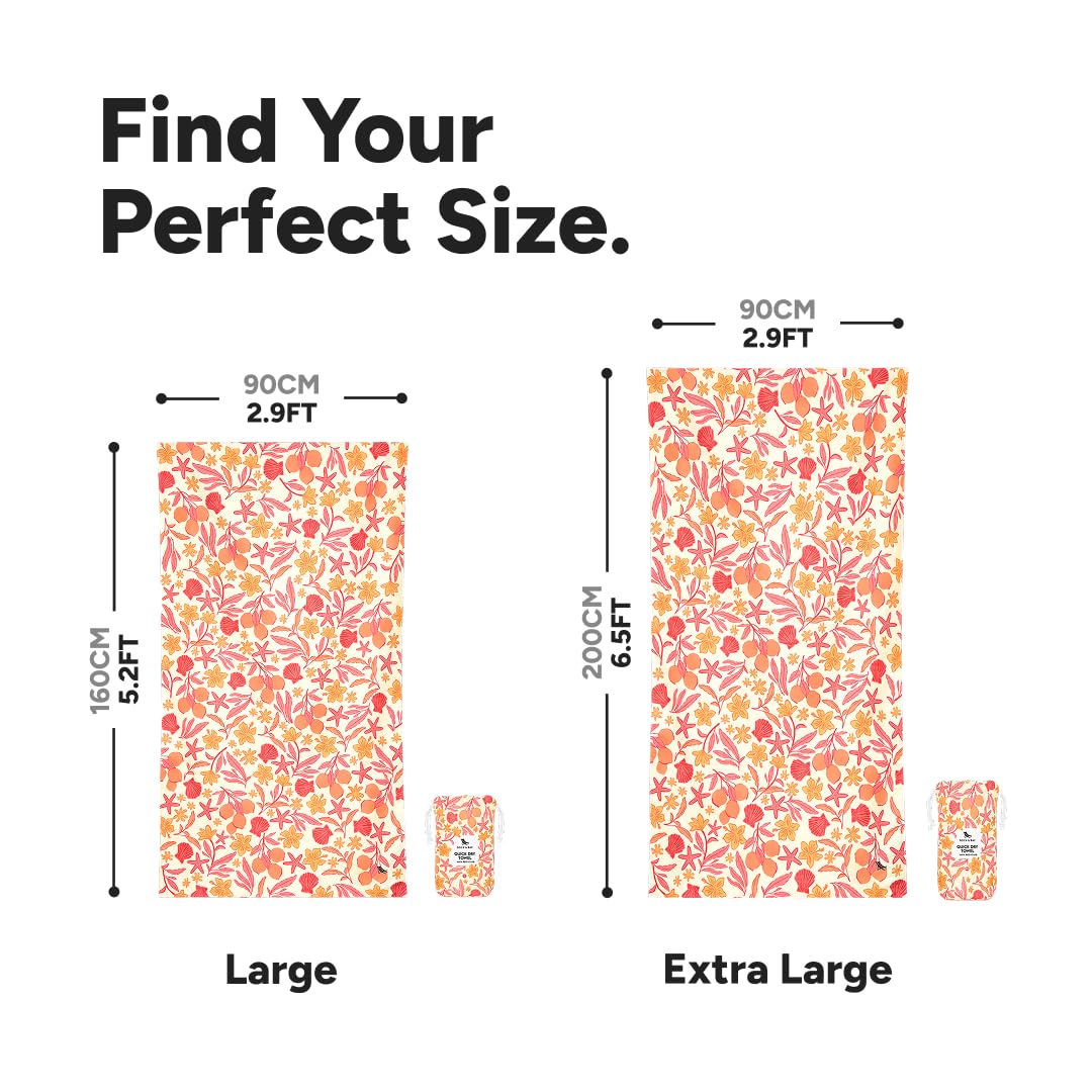 Dock & Bay Quick Dry Beach Towel - Tangerine Tide, Extra Large