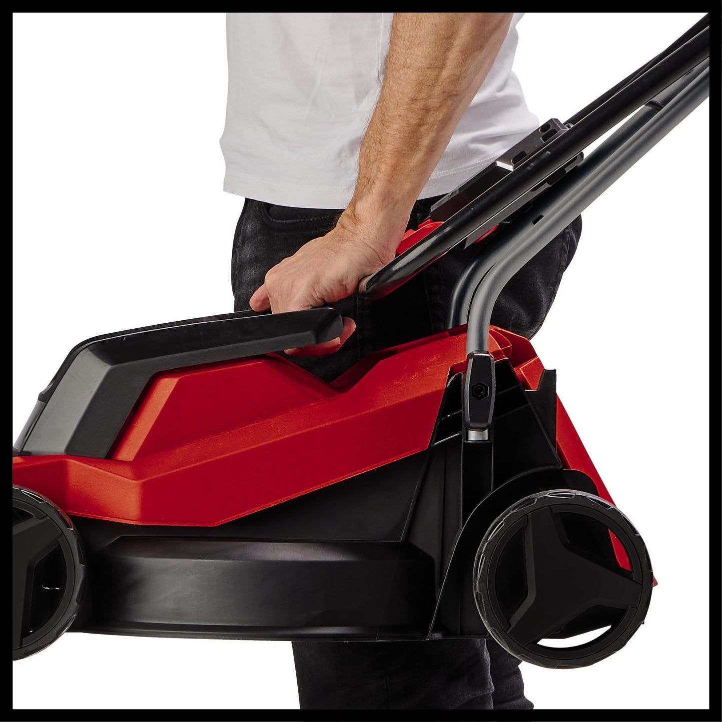 Einhell 1000W Electric Lawn Mower - 32cm Cutting Width, 30L Large Capacity Grass Box, Variable Height Grass Cutter (30-70mm) - Lightweight Corded