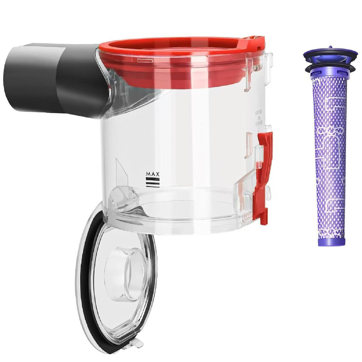 Replacement Dust Bin for Dyson V7 V8 SV10 Vacuum Cleaner, Upgraded 0.54L Canister Dirt Cup Assembly Part 967699-01, Spare Container with Pre-Filter