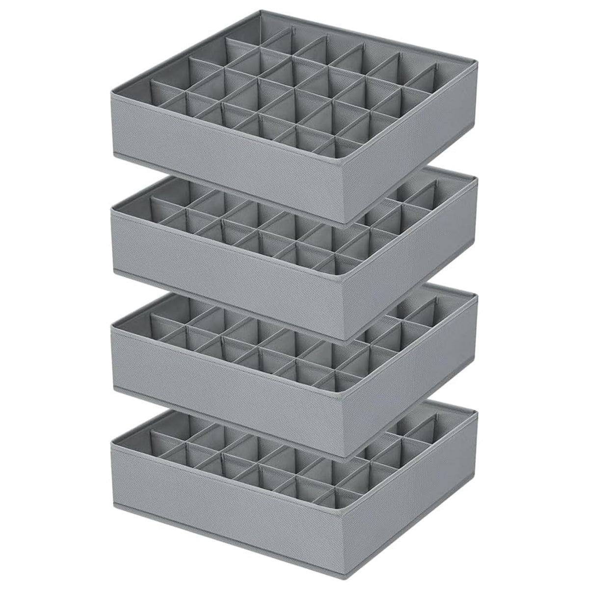 Homsorout Sock Organisers Drawer Organiser Dividers - 4 Pack 24 Cell Underwear Closet Cabinet Organizer Foldable Wardrobe Storage Boxes for Baby