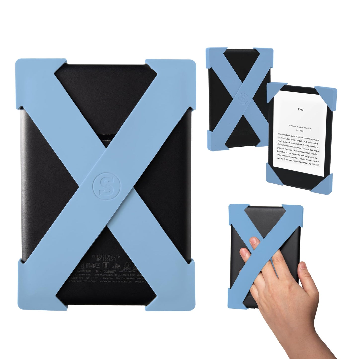Strapsicle Hand Strap for Kindles & Kobos ? Fits Paperwhite Gen 11/12 (6.8?/7?), Signature Edition ? Colorsoft ? 2 Pack ? Large ? Bondi Blue