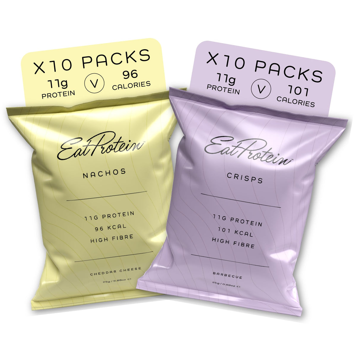 EatProtein - Protein Crisps - Low Calories, Keto Friendly - Healthy Snack (Pack of 20, Cheese Nacho & BBQ Bundle)