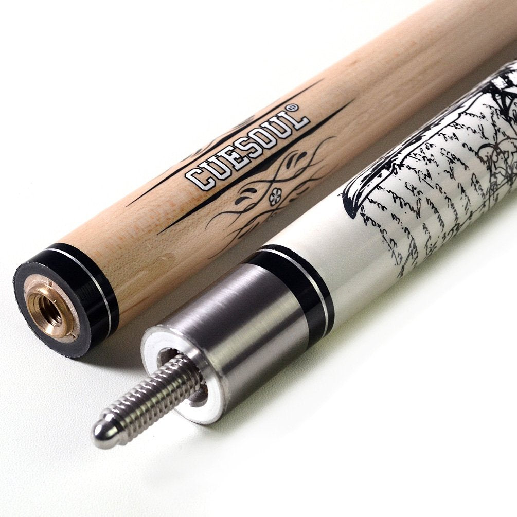 CUESOUL ROCKIN Series 58" 21oz Maple Pool Cue Stick Set with Joint Protector/Shaft Protector and Cue Towel