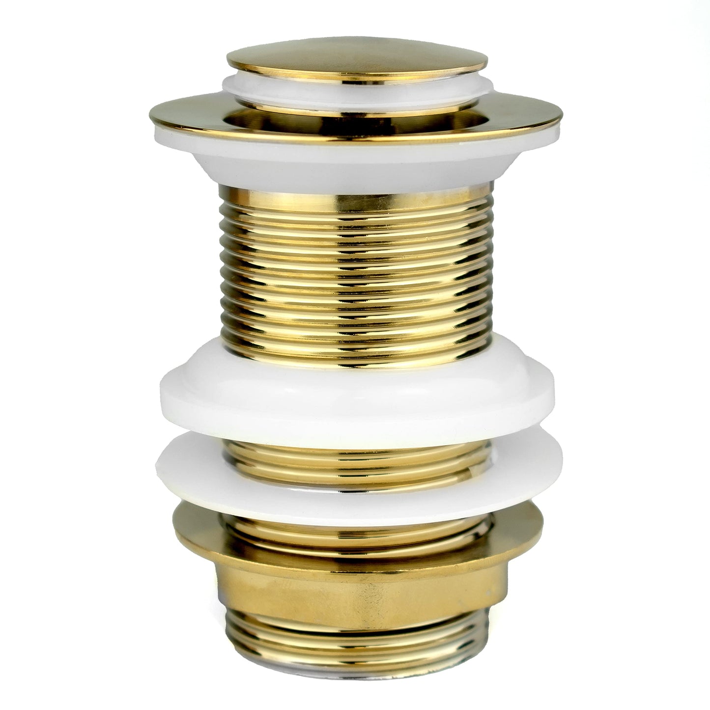 Xcel Home Unslotted Gold Click Clack Basin Waste | Quality Brass Pop-Up Bathroom Sink Plug | Standard G 1 1/4" BSP Connection | 1 pc
