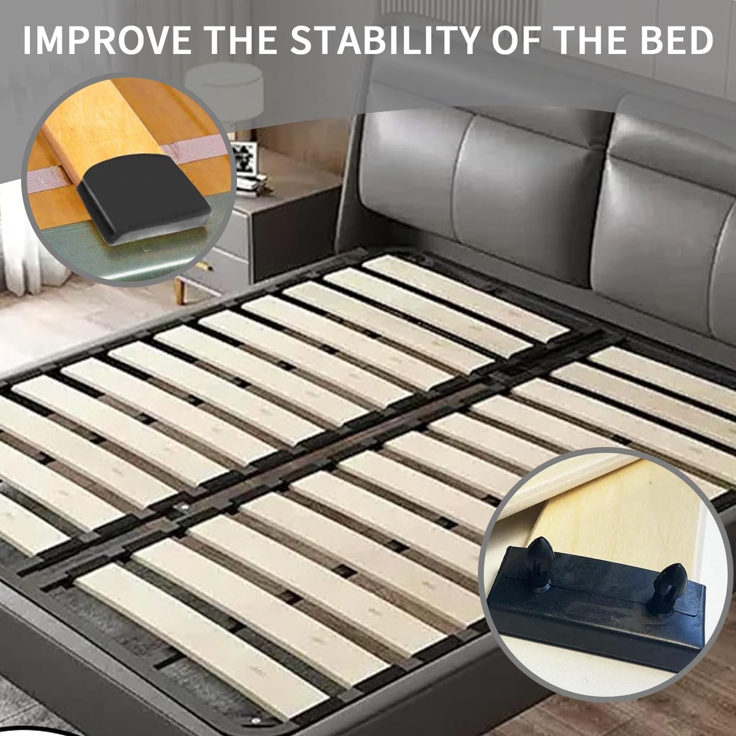 Solvayne 12-Piece Bed Slat Support Clips, Reinforced Side and Center Rail Holders for Single, Double, and King Size Beds