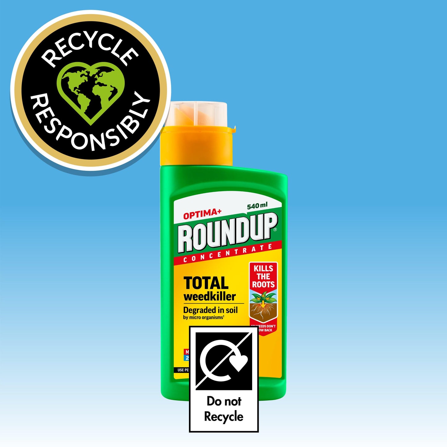 Roundup Optima+ Total Weedkiller, Concentrate, 1 Litre