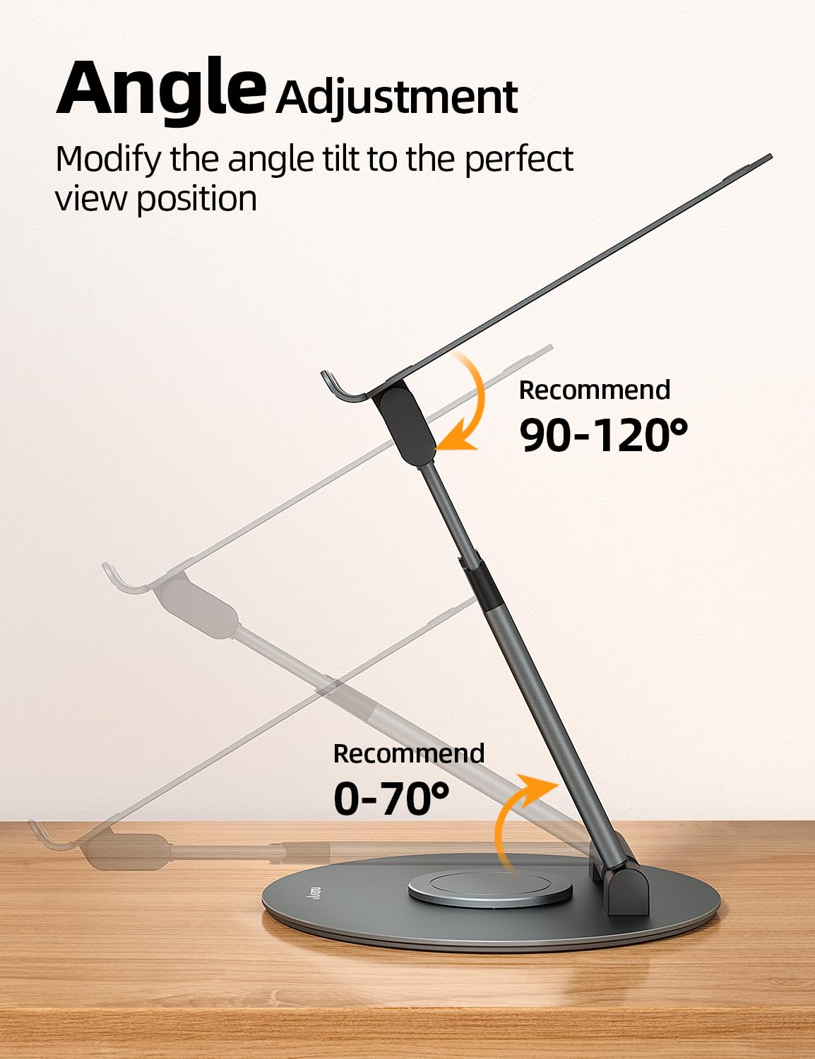 Nulaxy Telescopic 360 Rotating Laptop Stand for Desk Adjustable Height Swivel Pull Out Design Laptop Riser Holder Computer Stand Compatible with All