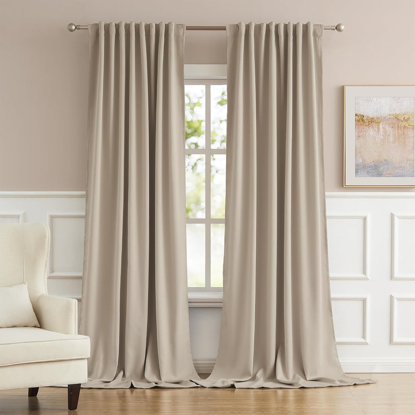 DUALIFE Room Darkening Curtains, 52x102'', 2 Panels, New no original packaging