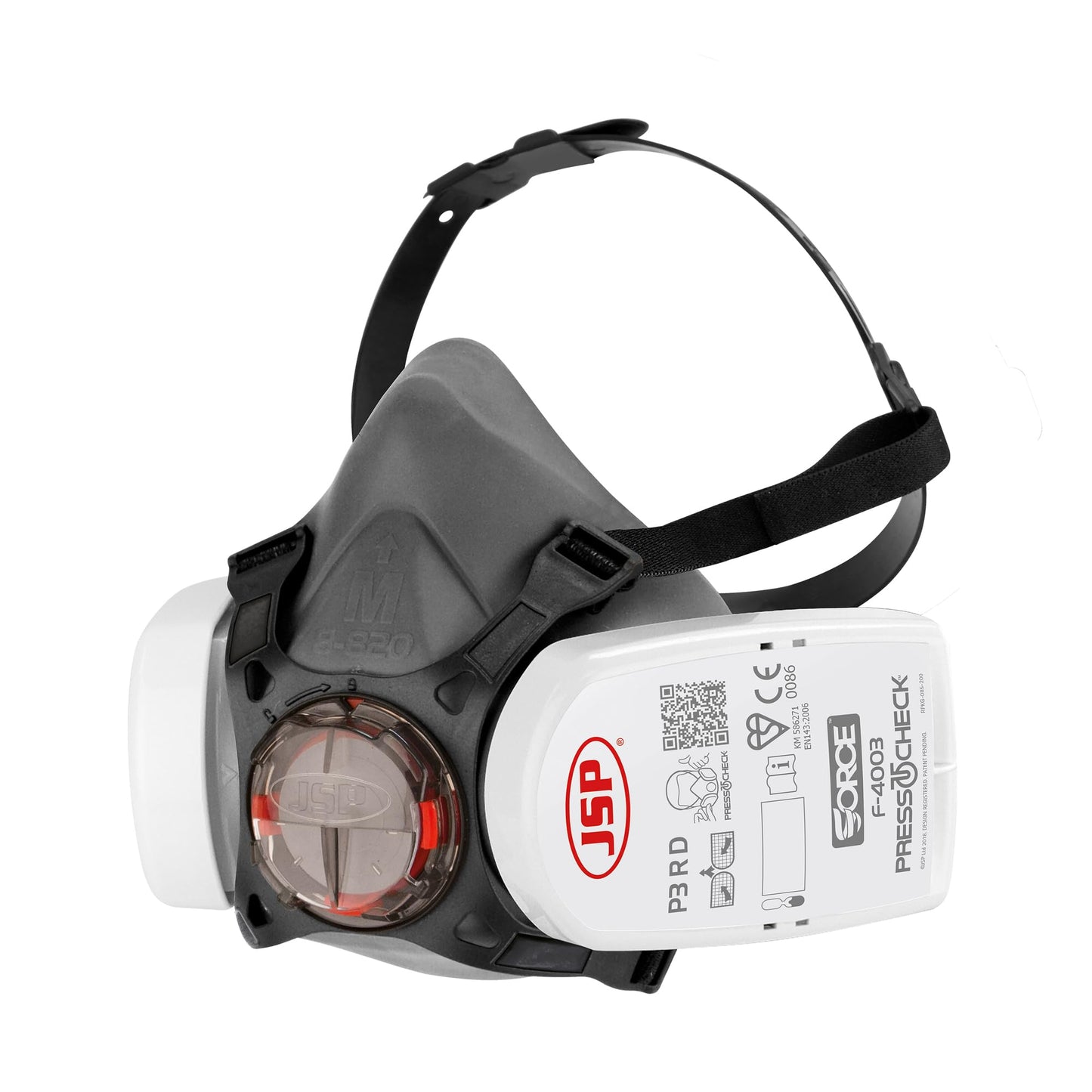 JSP Force?8 Half-Mask with PressToCheck? Replaceable P3 Filters, Suitable for Dust, DIY, Painting, Sanding, Plastering, Water based spray paint,