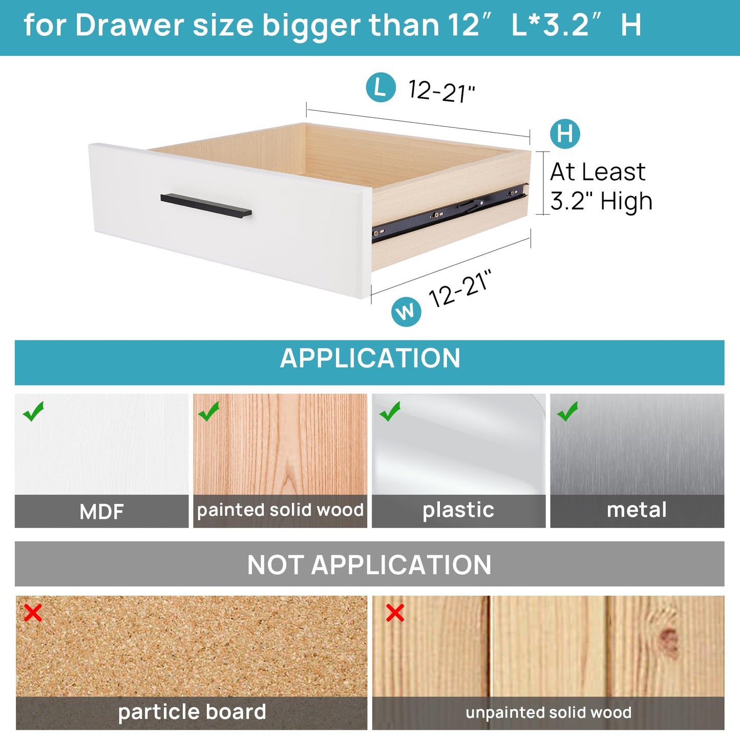 Vtopmart 8 Pack Drawer Dividers, 3.2" High Expandable from 12.2-21.4" Adjustable Drawer Organisers，Clear Plastic Drawers Separators for Clothing