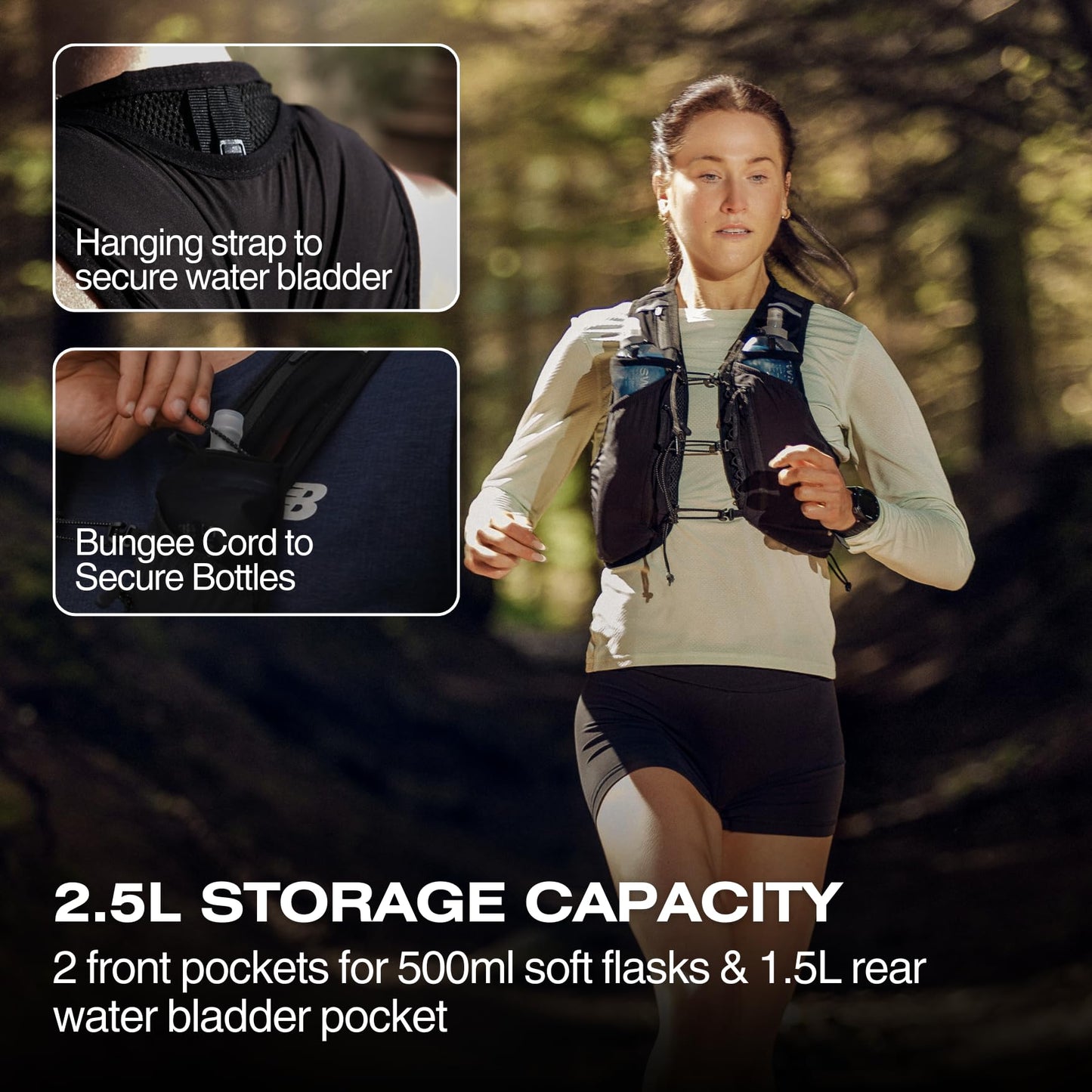 SWIFTVEST? Trail Running Vest | Phone & Water Bottle Holder | Hydration Backpack | 10+ Pockets for Running Accessories