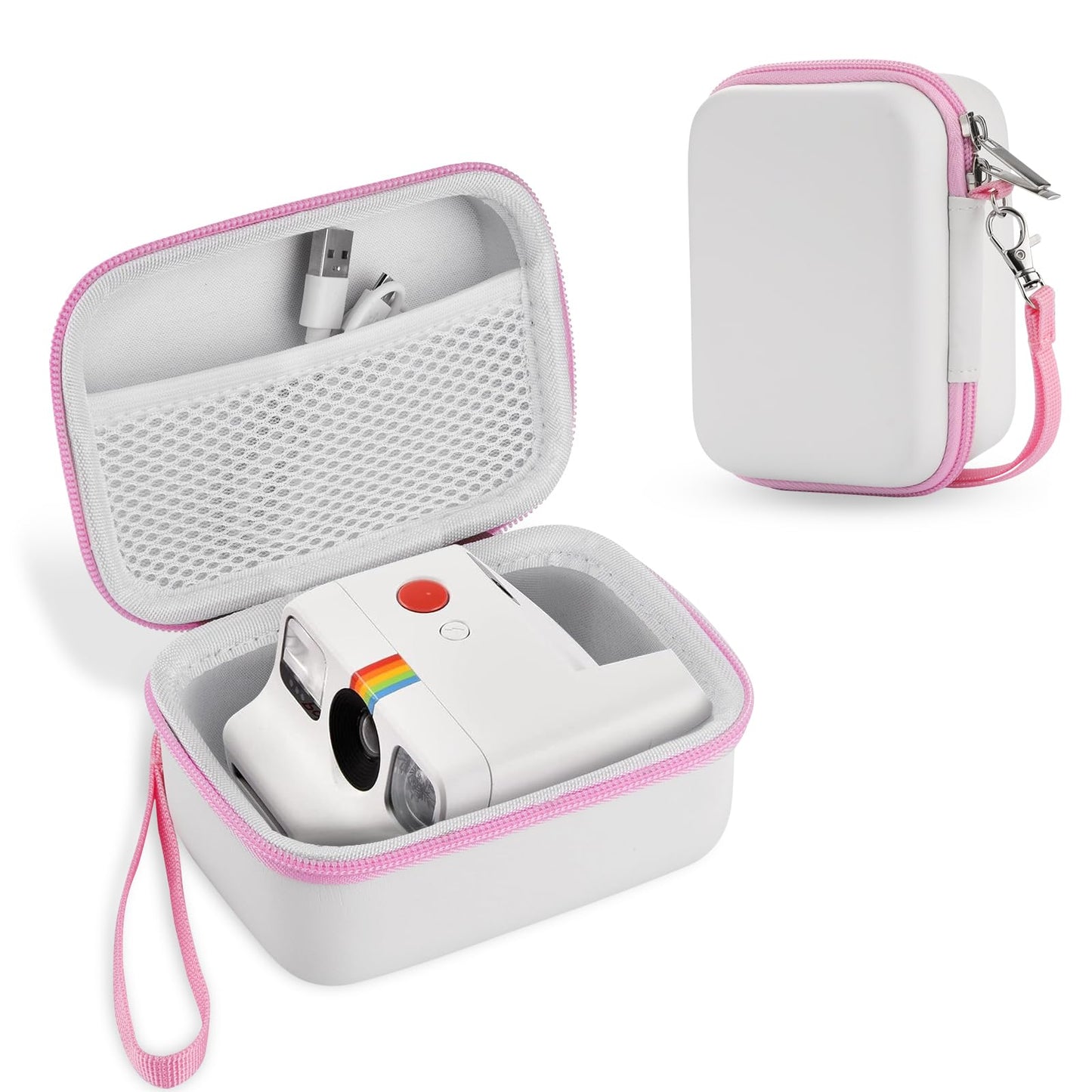 TUNYINSH Case for Polaroid Go Generation 2/ Polaroid Go Mini Instant Camera, Travel Storage Bag for Polaroids Go Camera and Film Accessories (White)